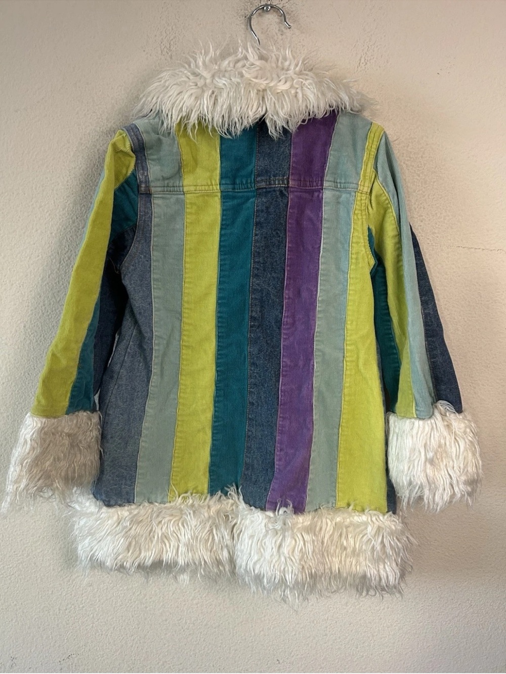 Vintage Y2K Children’s Place Penny Lane Coat 7/8 Patchwork Faux Fur Corduroy - Picture 7 of 15